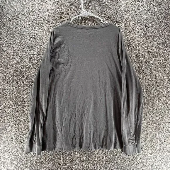 Polo Ralph Lauren Shirt Adult 2XL XXL Gray V Neck Long Sleeve Pony Rugby Logo - Picture 10 of 11